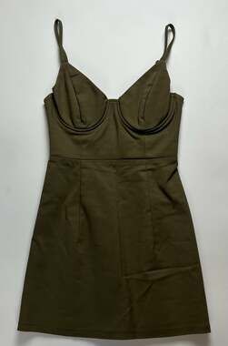 Polly Olive Green Corset-Style Mini Dress
